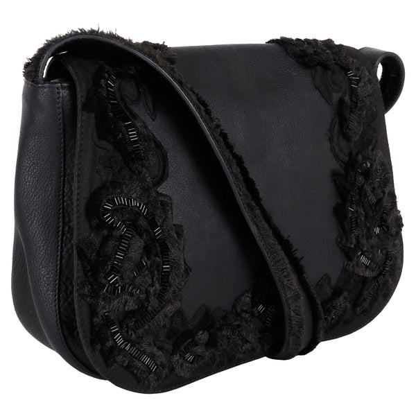 House Of Tiraz Exclusive Fur Embroidered Bag