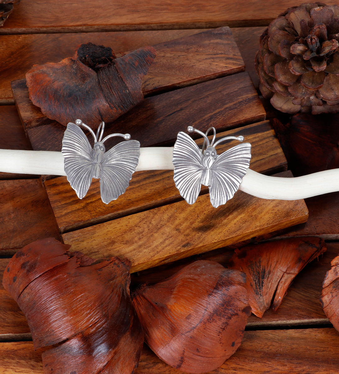 Pure Silver Butterfly Earrings