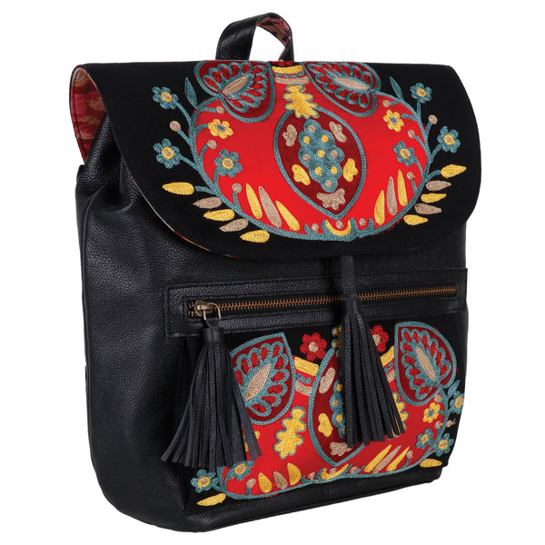 Multi Colour Embroidered Backpack